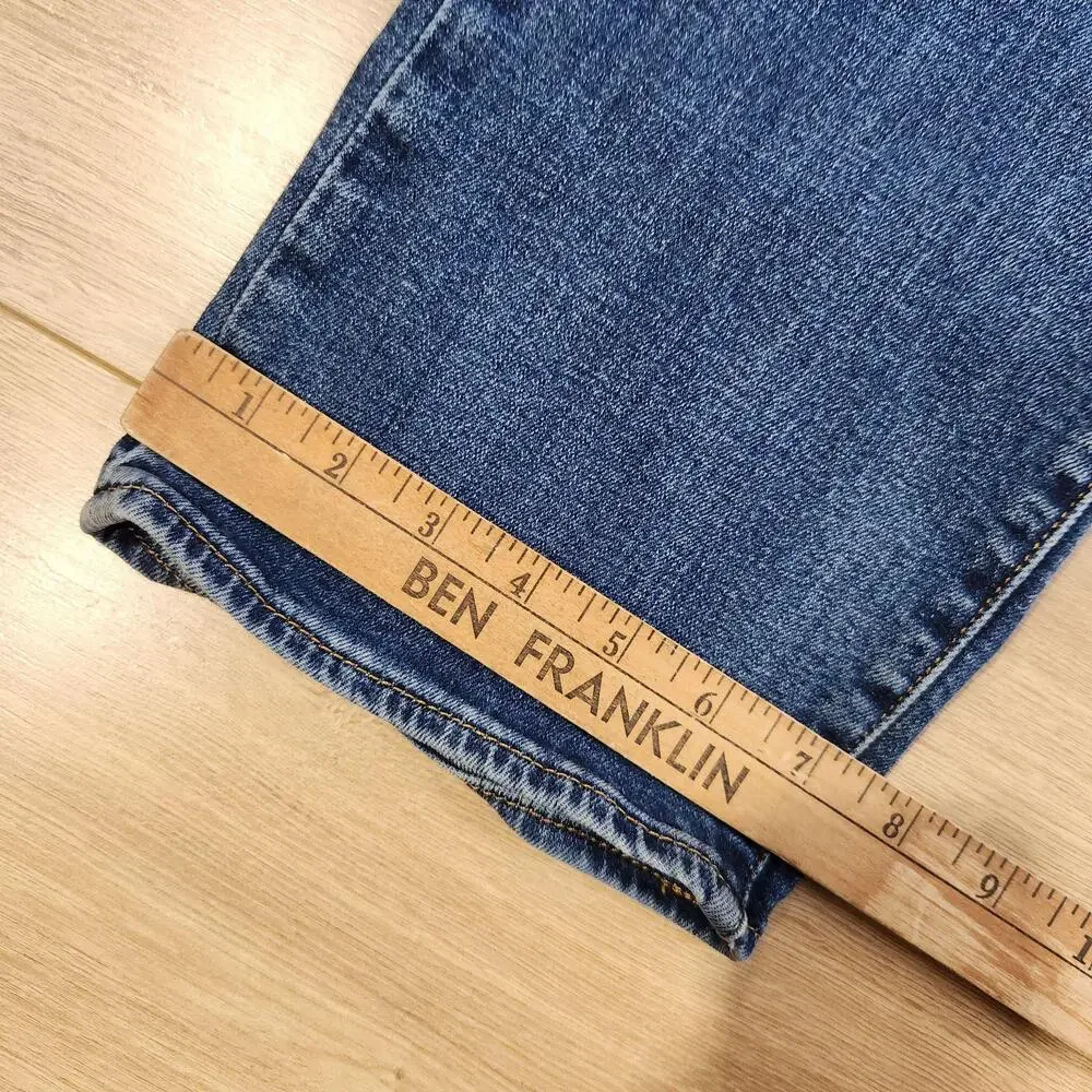 Levis 501 Jeans Mens 32x34 Blue Medium Wash Button Fly Straight Denim Stretch